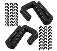 Cabilock 100Pcs Small Black Plastic S Hooks for Hanging, 2Mm Flat Heavy Duty Multifunctional Storage Hooks for Kitchen, Bathroom, Camping and Home Organization