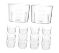 Cabilock 100pcs Small Plastic Measuring Cups Clear Lab Beakers with Scale Multipurpose Measuring Tools for Kitchen and Laboratory Use