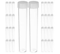 Cabilock 100Pcs Small Plastic Tube Containers with Lids, 3.1X0.6 Inch Mini Glitter Bead Organizer Tubes for Craft Powder Storage, DIY Art Supplies Refillable Bottles