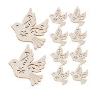 Cabilock 100pcs Unfinished Wood Dove Ornaments Natural Wooden Peace Dove Cutout Slices for DIY Painting Crafts Hanging Pendants Creative Bird Shapes for Home Decoration