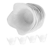 Cabilock 100pcs White Paper Cupcake Baking Liners Lotus Shape Muffin Cups Disposable Greaseproof No Colour Fading Middle-Sized Baking Cups for Bakeries and Celebratory Feasts