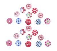 Cabilock 100pcs Wooden Round 15mm 2-Hole Buttons for Clothes and Backpacks, Easy to Sew Smooth Decorative Craft Buttons, for Holiday Items and Scrapbooking