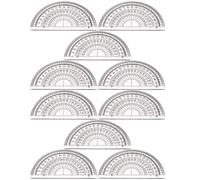 Cabilock 10pcs 180 Degrees Plastic Protractors for Angle Measurement, Student Math Drawing and Drafting Tools, Small Protractor Set for School and Office Use