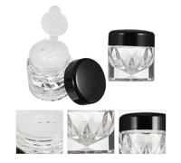 Cabilock 10pcs 3ml Loose Powder Bottles and Concealer Powder Storage Bottles with Black Caps and 12-hole Inner Plug Refillable Sub Packaging for Travel and Makeup Storage
