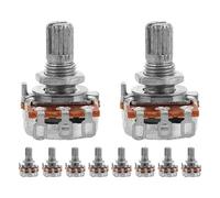 Cabilock 10pcs A250k Mini Electric Guitar Potentiometers, 15mm Short Shaft Metal Tone and Volume Control Knobs for Guitar and Bass Accessories
