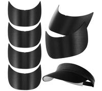 Cabilock 10Pcs Baseball Cap Brim Inserts, Black Hat Brim Support Liners, Lightweight Cap Shaper Replacement Inserts for Hat of Peaked, Sun, Sports and Outdoor