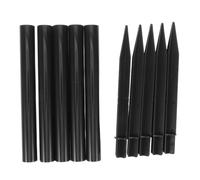 Cabilock 10pcs Black Plastic Round Replacement Plastic Ground Stake for Solar Lamps, Secure Ground Installation, for Walkways and Lawns