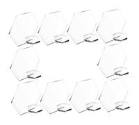 Cabilock 10Pcs Blank Hexagon Acrylic Signs with Stands Reusable Table Number Holders for Wedding Reception Party Banquet DIY Seat Place Cards Table Display