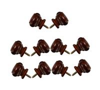 Cabilock 10pcs Cabinet Hardware Furniture Handle Accessory Circular Wood Handle Round Cabinet Wood Circular Single Hole Drawer Knobs Wardrobe Door Round Brown