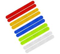 Cabilock 10pcs Car Rearview Mirror Sticker Set, Reflective Warning Decals for Night Safety, Red White Green Blue Yellow, Rearview Mirror Car Styling Decals for Vehicle Exterior