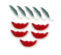 Cabilock 10pcs Ceramic Chopstick Holder Watermelon and Fish Design Compact Lightweight Tableware Rest Easy to Clean Kitchen Utensil Stand for Dining