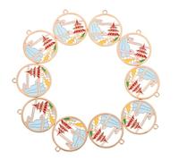 Cabilock 10pcs Chinese Style DIY Alloy Pendant Charms Koi, Jade Rabbit and Crane Motifs, 11# Mountain Design for Jewelry Making and Craft Accessories