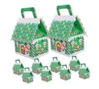 Cabilock 10pcs Christmas Gingerbread House Candy Box Treat Boxes for Holiday Party Favor Gingerbread Man House Individual Cookie