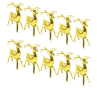 Cabilock 10pcs Christmas Inflatable Elk Foil Balloons 81.5x50cm Gold Deer Balloon Decorations for Xmas Party Photo Props