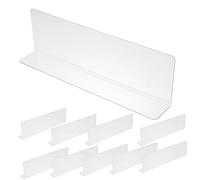 Cabilock 10Pcs Clear Shaped Shelf Dividers for Shelves Transparent Commodity Separators for Closet Cabinet and Organization Stable Non Slip Design for Supermarket and Home Storage