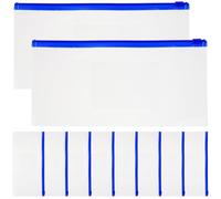 Cabilock 10pcs Clear Zipper Pencil Pouches Lightweight Portable Pen Bags with Anti-Skid Thickened Bottom for School Exam and Storage of Stationery Cosmetics