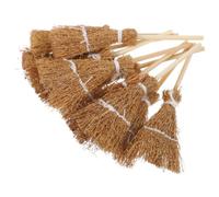Cabilock 10pcs Creative Witch Broom Hair Clip Lightweight Handmade Hairpin for Halloween Costume Party and Casual Outings, Wooden and Iron Material Hair Accessory for Women