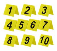 Cabilock 10pcs Crime Scene Markers Acrylic Table Numbers 1-10 Double Sided Number Markers for Restaurant, Party, Game Evidence, Desktop Table Signs