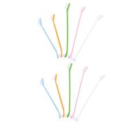 Cabilock 10pcs Dog Toothbrush Pet Supplies Nylon Dual-Head Brush Simple Elegant Design Reduce Risk of Oral Disease for Daily Dental Care