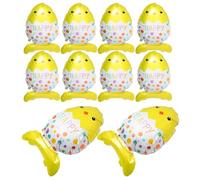 Cabilock 10pcs Easter Foil Balloons Set Featuring Adorable Yellow Chick and Egg Shapes Made from Sturdy Aluminum Foil, for Easter Party Decorations and Home Decorations