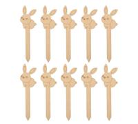 Cabilock 10pcs Easter Wooden Rabbit Bookmarks Blank Book Markers for DIY Coloring, Novelty Page Labels, Wooden Bookmarks Suitable for Easter Party Favors and Student Rewards