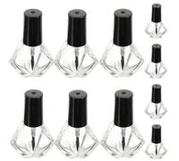 Cabilock 10pcs Empty Nail Polish Bottles Glass Brush Small Bottle for Nail Gels Art Sample Portable Polish Containers