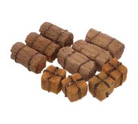 Cabilock 10pcs Faux Haystack Artificial Haystack Miniature Landscaping Accessories Resin Mini Stackable Hay Farm Accessories Realistic Rectangle Square Cylinder Shapes Fade-resistant Farm