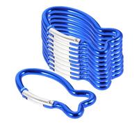 Cabilock 10pcs Fish Shape Aluminium Alloy Carabiner Hooks with Locking Hook Feature, Not Easy to Fall, Outdoor Survival Gear for Camping and Traveling