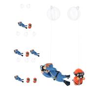 Cabilock 10pcs Floating Diver Aquarium Decorations PVC Fish Tank Ornaments with Dual Floating Hanging Options Easy Clean Cartoon Diver for Aquatic Landscape Enhancement