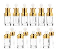 Cabilock 10pcs Glass Dropper Bottle Empty Essential Oil Bottle Liquid Dropper Dispenser for Medicinal Use for Travel Toiletry and Sample for Cosmetics