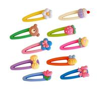 Cabilock 10pcs Hair Clips Set for Cartoon Design with Resin and Metal Material Easy to Open and Close Hair Accessories Gift for