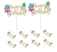 Cabilock 10pcs Hawaii Table Decor Hawaii Theme Pool Decor Cup Cake Toppers