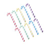 Cabilock 10Pcs Inflatable Candy Cane Decorations Festive Candy Cane Props for Christmas Parties Eye Catching Colors Easy to Inflate Deflate for Indoor Outdoor Holiday Decor