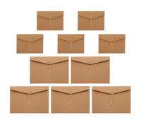 Cabilock 10pcs Kraft Paper Document Folders Bag String Envelope File Organizers for Important Paperwork Card Holders Home Office Filing Solution A4/A5