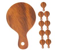 Cabilock 10pcs Mini Kitchen Cutting Boards Set Round Wood Grain Miniature Models DIY Crafts Dollhouse Accessories Tiny Bread Tray for Mini House Decoration