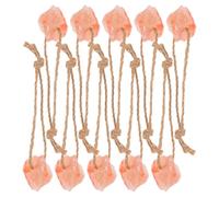 Cabilock 10pcs Natural Pink Mineral Salt Lick Blocks for Horses Cattle Deer and Pets Pre-drilled Hanging Chew Enriching Livestock Health with Essential Nutrients and Trace Elements