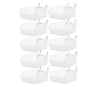 Cabilock 10pcs Pegboard Organizer Boxes with Hooks No Drill Installation Plastic Storage Bins for Workshop Garage Office Parts Sorting and Wall Mount Storage