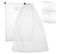 Cabilock 10pcs Polyester Mesh Drawstring Bags Capacity Net Storage for Travel Clothes Laundry Organizing Tear-Resistant Space-Saving Bags
