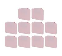 Cabilock 10pcs Removable Erasable Chalkboard Label Clips for Storage Bins - Small Square Notch Plastic Basket Tags in Soft Pink for Kitchen Pantry and Closet Organization
