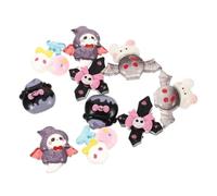 Cabilock 10pcs Resin Accessories Halloween Buttons Pumpkin Eraser Pumpkin Lantern Bow Creative Resin Ghost Ornament Ghost DIY Crafts Mini Halloween Figurines Flat Back Charms Plastic