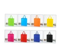Cabilock 10pcs Reusable Non Woven Tote Bags Vertical Design Mixed Colors Shopping Handbags for Grocery Retail Gift Use