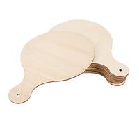 Cabilock 10pcs Round Wooden Cutting Boards with Handle DIY Unfinished Chopping Boards for Kitchen Serving Bread Desserts Craft Painting