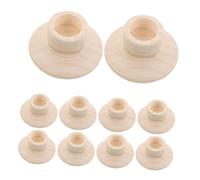 Cabilock 10pcs Rustic Wooden Candle Holders Unfinished Tealight Stands for Wedding Party Table Centerpieces Natural Wood Grain Decorative Pillar Candle Pedestals