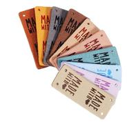 Cabilock 10pcs Sewing Label Handmade Labels Pu Leather Craft Products Elegant Simple Design Sew for Clothing Accessories