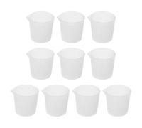 Cabilock 10pcs Silicone Resin Measuring Cups for Epoxy Mixing with Precise Scale Nonstick Reusable Silicone Mixing Cups Solutions and Jewelry Making in White
