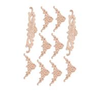 Cabilock 10pcs Solid Wood Appliques Decorative Carved Onlays for Furniture Decoration European Style Corner Mouldings for Cabinet Doors Wall Frames DIY Projects Natural Wood Texture and