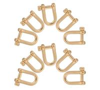 Cabilock 10pcs Stainless Steel D Ring Key Clasp with Sturdy Carabiner Clasp and Decorative Metal Buckle, Elegant Horseshoe Shape for Leather Craft and Keyring Making, Long Term Durability