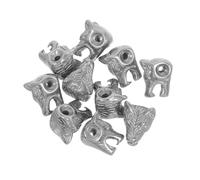 Cabilock 10pcs Stainless Steel Wolf Head Beads Antique Spacer Jewelry Making Supplies for DIY Bracelets Necklaces Men S Retro Accessories