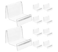 Cabilock 10Pcs Transparent Business Card Display Stand Multi Card Holder Acrylic Wallet Organiser Display Easel Stand for Desktop Clear Small Rack 3X2.7 Inch