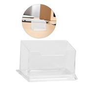 Cabilock 10pcs Transparent Business Card Holders for Desktop Clear Plastic Card Display Stand Organizer for Office Reception Trade Shows Visible Compact Multipurpose Desk Storage